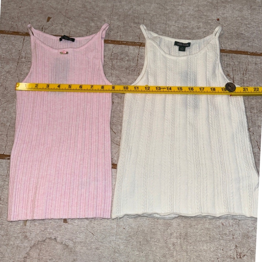 Wild Fable Tank Lot XS/S Ribbed Pink White Lot of 2 Basic NWT Women's Cami Top - Picture 7 of 10